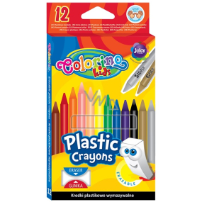 Colorino Voskovky v plaste, okrúhle s gumou 12 farieb