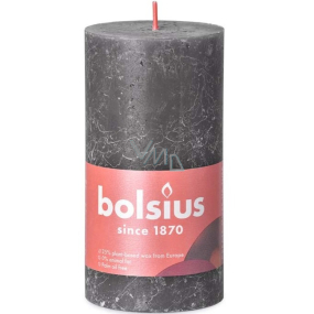 Bolsius Rustic sviečka tmavo šedá valec 68 x 130 mm