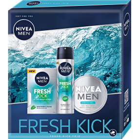 Nivea Men Fresh Kick voda po holení 100 ml + antiperspirant sprej 150 ml + Men gél-krém 150 ml, kozmetická sada pre mužov
