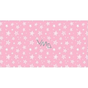 Apli Darčekový baliaci papier 70 x 200 cm Nordik Fun Pastel ružový - biele hviezdičky