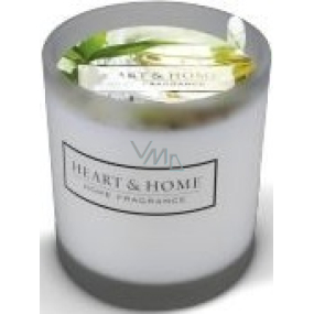 Heart & Home Biely čaj a eukalyptus Sójová vonná votívny sviečka v skle doba horenia až 15 hodín 5,8 x 5 cm