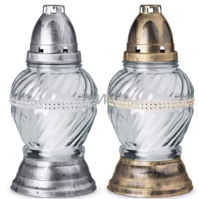 Bolsius Sklenená lampa s trblietavým pásikom 24 cm 90 g mix farieb
