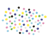 Pom-poms Farebné 1 cm 150 kusov vo vrecku