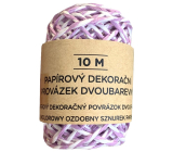 Albi Dekoračný povrázok dvojfarebný Fialová a biela 10 m