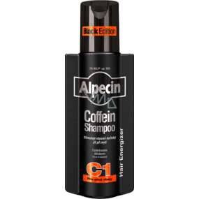 Alpecin Coffein C1 Black Edition kofeínový šampón spomaľuje vypadávanie vlasov a posilňuje vlasové korienky 250 ml