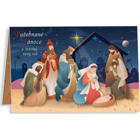 Nekupto Vianočné blahoželanie Betlehemské požehnané Vianoce 115 x 170 mm 3586 K