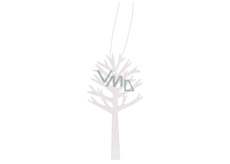 Drevený stromček na zavesenie biely 10 cm