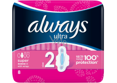 Always Ultra Super hygienické vložky s krídelkami 8 kusov