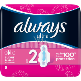 Always Ultra Super hygienické vložky s krídelkami 8 kusov