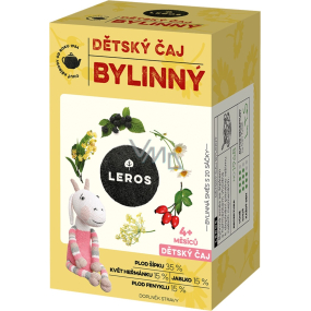 Leros Detský bylinný čaj vyvážená bylinná zmes so šípkami a harmančekom vhodná na doplnenie pitného režimu našich najmenších 20 x 1,8 g