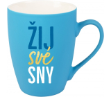 Albi Velvet hrnček Žiť svoje sny tyrkysová 300 ml