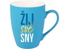 Albi Velvet hrnček Žiť svoje sny tyrkysová 300 ml