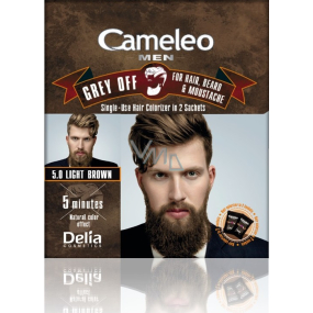 Delia Cosmetics Cameleo Men Grey Off farba na vlasy, bradu a fúzy 5.0 Svetlohnedá 2 x 15 ml