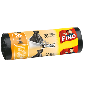 Vrecia na odpadky Fino Economy čierne, 7 µ, 20 litrov 44 x 50 cm, 30 kusov