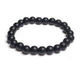 Onyx čierny matný náramok elastický prírodný kameň, korálik 8 mm / 16-17 cm, kameň životnej sily