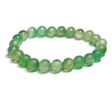 Achát zelený náramok elastický prírodný kameň, guľôčka 8 mm / 16-17 cm, symbolizuje živel zeme