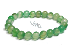 Achát zelený náramok elastický prírodný kameň, guľôčka 8 mm / 16-17 cm, symbolizuje živel zeme