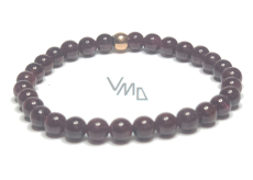 Granátový náramok elastický prírodný kameň, guľôčka 6 mm / 16 - 17 cm, kameň ohňa, lásky