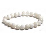 Mesačný kameň biely náramok elastický prírodný kameň, korálik 8 mm / 16-17 cm, kameň osudu