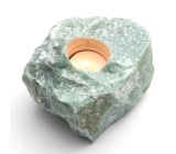 Aventurín zelený svietnik surový prírodný kameň 110 x 110 x 60 mm 1 kus, kameň šťastia