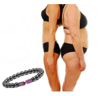 Magnetický náramok viacfarebný elastický prírodný kameň, guľôčka 6 mm / 16 - 17 cm