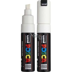 Posca Univerzálny akrylový popisovač so širokým brúseným hrotom 8 mm biely PC-8K