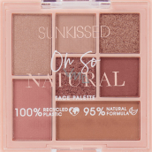 Sunkissed Oh So Natural Face Palette paleta očných tieňov 4 x 0,9 g + rozjasňovač 1,3 g + rúž 1,3 g + bronzer 1,7 g