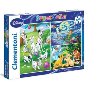 Clementoni Puzzle SuperColor Disneyho rozprávky 3 x 48 dielikov, odporúčaný vek 5+