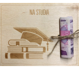 Albi Drevená karta na peniaze Na štúdium 15,5 x 12,5 x 0,3 cm