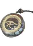 Orgonitový amulet, Oko rohu, generátor energie, prírodný kameň (7 čakier) + epoxidová živica + lano 22 g