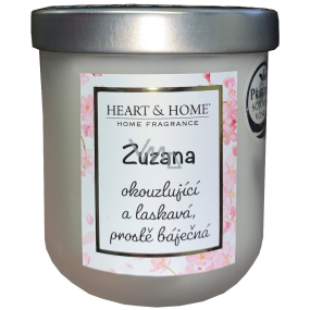 Heart & Home Svieža sójová sviečka s vôňou ľanu s názvom Zuzana 110 g