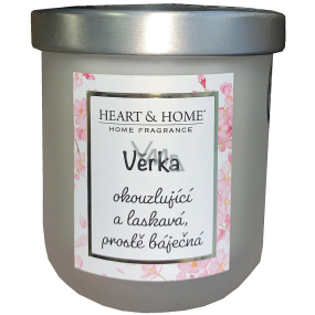 Heart & Home Svieža sójová sviečka s vôňou ľanu s menom Vera 110 g