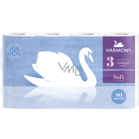 Harmony Soft White Toaletný papier bez vône 132 kusov 3 vrstvový 8 ks