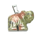 Unakit Slon prívesok prírodný kameň, ručne brúsená figúrka 1,8 x 2,5 x 8 mm, kameň osobného rastu a vízie
