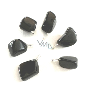 Obsidián čierny Trommel príves prírodný kameň S, cca 2 - 2,5 cm, záchranný kameň