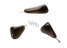 Obsidiánový príves Smoke Trommel prírodný kameň M cca 2,5 cm, záchranný kameň