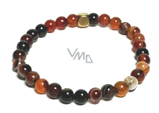 Sardonyx náramok elastický prírodný kameň, guľôčka 6 mm / 16-17 cm, kameň šťastia a životnej sily