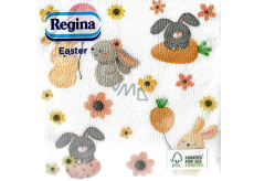 Regina papierové obrúsky 1 vrstva 33 x 33 cm 20 kusov Veľkonočné zajačiky a kvety