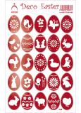 Arch Veľkonočné dekoratívne samolepky Holografické vajcia červené 12 x 18 cm
