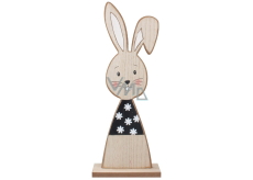 Drevený zajac so zubami na stojane 12 x 30 cm