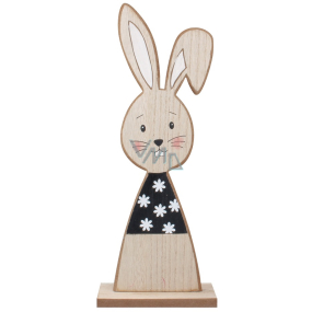 Drevený zajac so zubami na stojane 12 x 30 cm