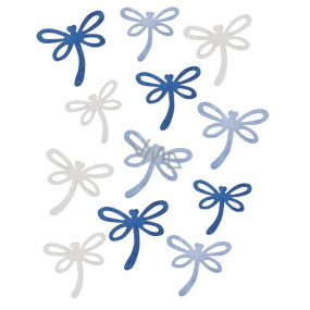 Drevené vážky Modrá zmes veľkostí 12 kusov vo vrecku