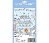 Ditipo Omaľovánky 3D farba a zostaviť Párty so zvieratami 4 listy 250 x 140 mm