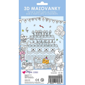 Ditipo Omaľovánky 3D farba a zostaviť Párty so zvieratami 4 listy 250 x 140 mm