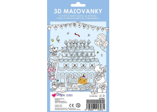 Ditipo Omaľovánky 3D farba a zostaviť Párty so zvieratami 4 listy 250 x 140 mm