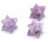 Lepidolitová merkaba hmatka z prírodného kameňa 13 mm, amulet športovcov