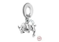 Charm Striebro 925 Býk, Charging Bull - Wall Street vo finančnom centre New York City, prívesok na náramok cestovanie