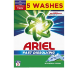Ariel Rýchlorozpustný prací prášok Mountain Spring pre čistú a voňavú bielizeň bez škvŕn 5 dávok 275 g