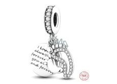 Striebro 925 I love you always and forever - footprints, prívesok 2v1 pre náramok rodina