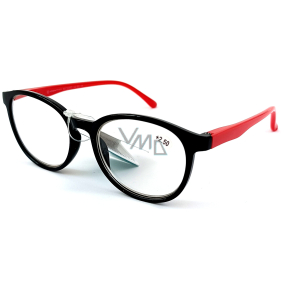 Berkeley dioptrické okuliare na čítanie +2,5 plastové čierne červené bočnice 1 kus MC2253